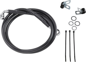 harley davidson fxsts [DRAG SPECIALTIES] – Verlängertes Bremsleitungs-Kit aus schwarzem Vinyl