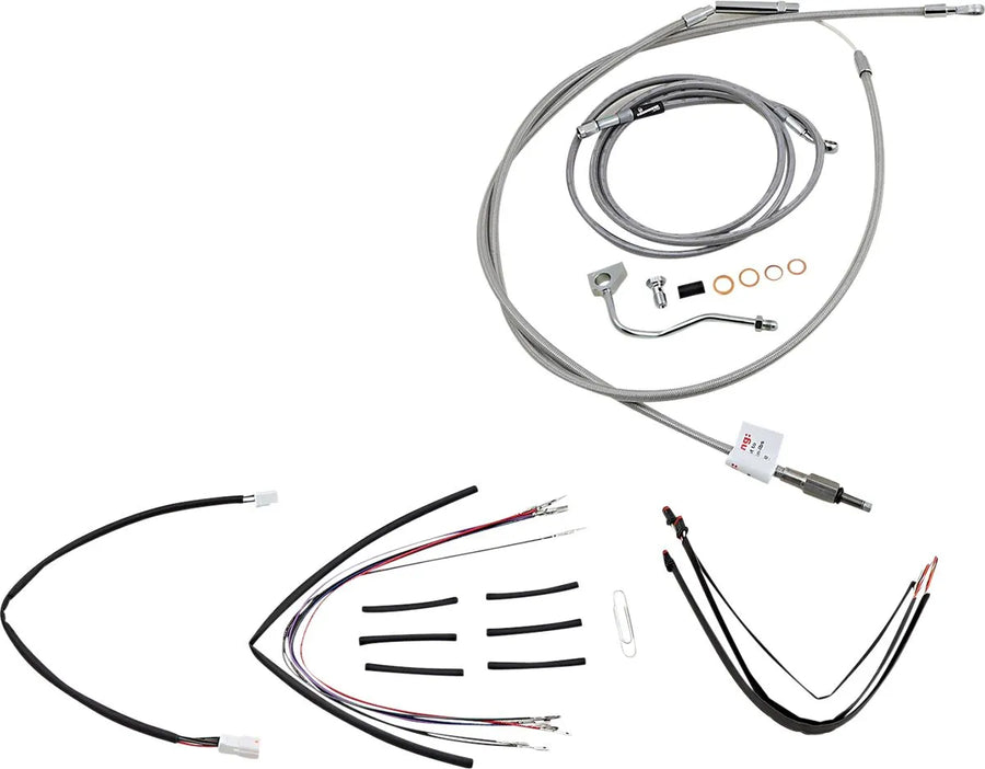 harley davidson flhrxs [BURLY BRAND] - Kit complet de câbles de guidon/conduites de frein en acier inoxydable