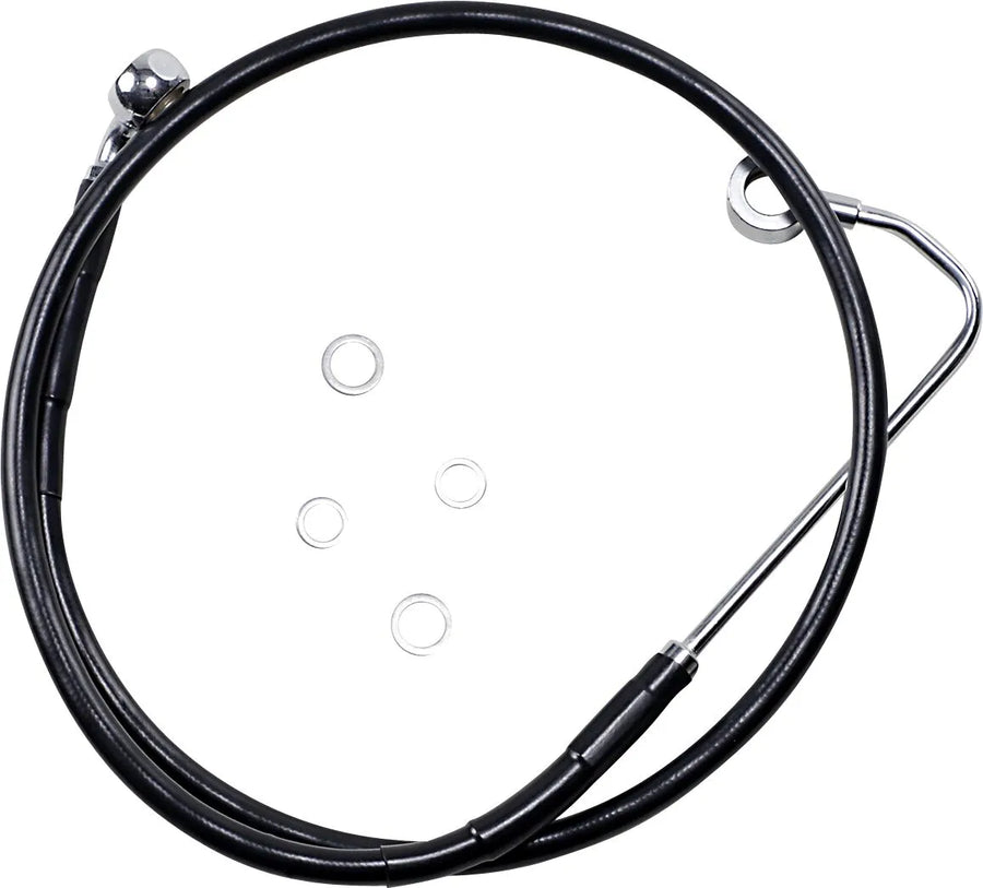 harley davidson fxs [DRAG SPECIALTIES] – Verlängertes Bremsleitungs-Kit aus schwarzem Vinyl