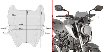 Honda Cb 300 R [2018-2025] - Windschild, getönt, 210x280 mm , mit ABE