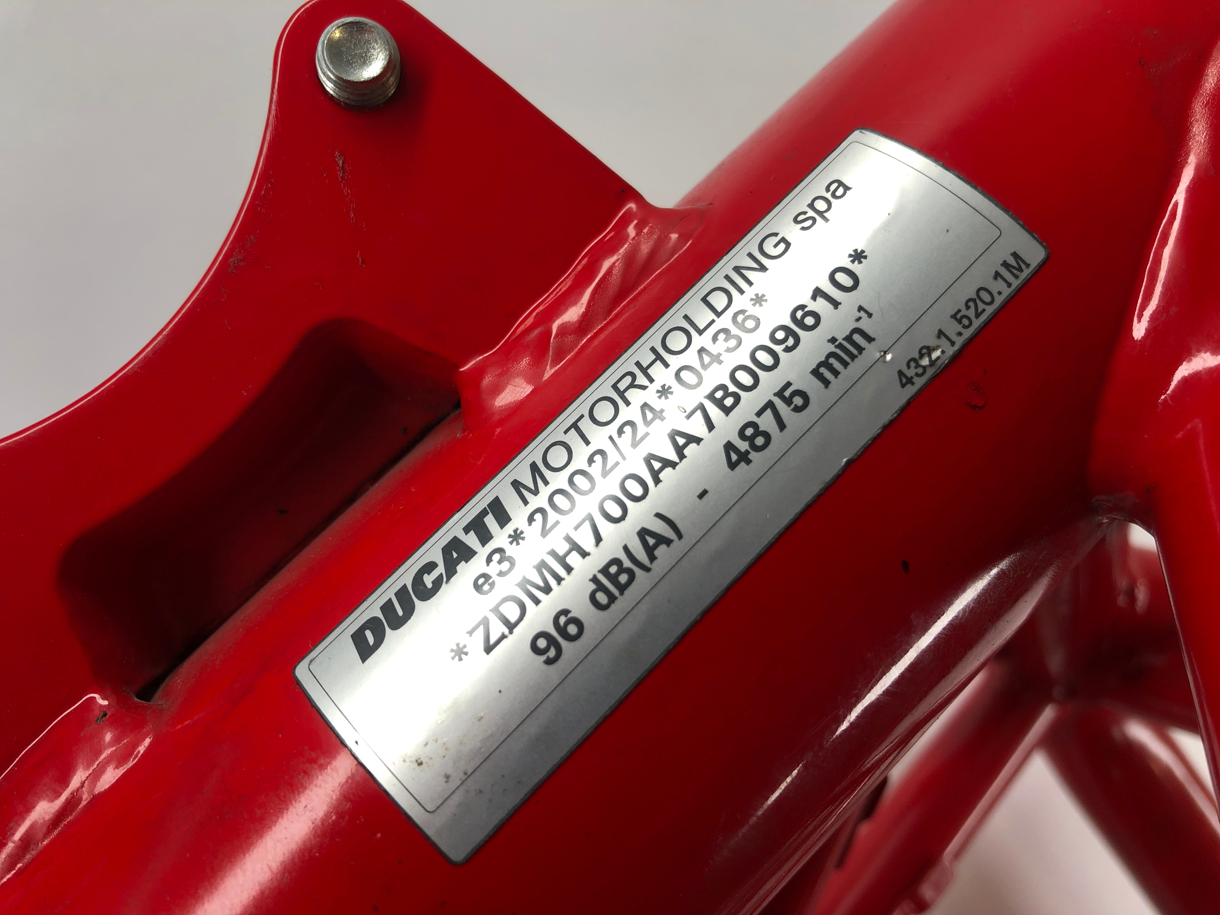 Ducati 1098 S H7 [2007] - Frame with vehicle registration document - 0