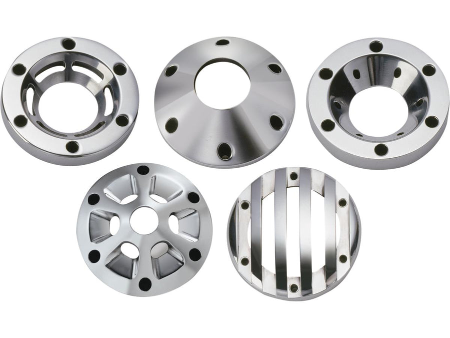 Harley Davidson – 4" Externe TrappCaps Endkappe geschlitztes Rad Aluminium poliert 4"