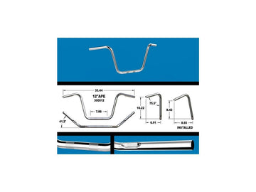 Harley Davidson Sportster [1982-2020] -12 Manillar de colgador de mono con abolladuras, cromado - 0