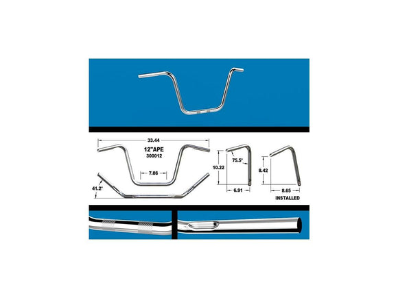 Harley Davidson Sportster [1982-2020] -12 guidão de cabides de macaco com amolgadelas, cromo banhado