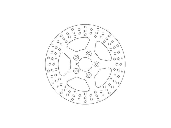 Harley Davidson Sportster [2000-2013]-Starer brake disc 5-hole stainless steel 11.5 "