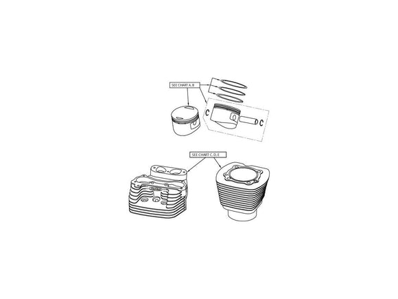 Harley Davidson Revtech 88 [2000-2019] -3-5/8 "EVO: n etusylinteri