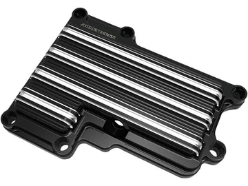 Harley Davidson Dyna [2006-2017] – 10-Gauge Getriebeoberdeckel Schwarz Anodisiert Cut
