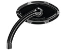 Harley Davidson-Beveled Cat Eye Mirror Lyhyt varren musta anodisoitu-2