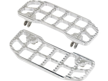 Harley Davidson Touring [1985-2025] -Korrugerede fodstøtter Silver, Raw