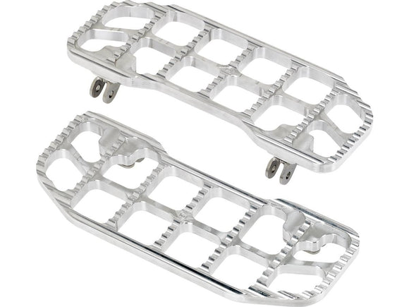 Harley Davidson Touring [1985-2025]-Correntes de pés corrugados Silver, Raw