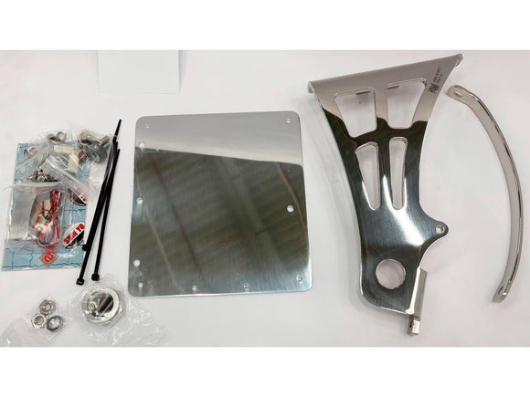 Harley Davidson - Side Assembly License Plate Holder, rustfritt stål, polert 180x200 abe