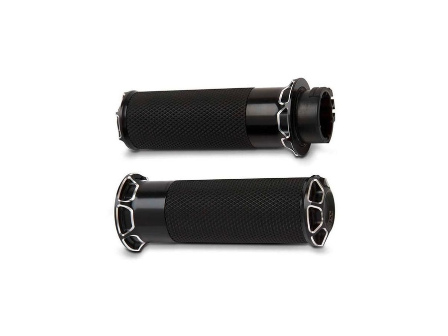 Harley Davidson Touring [2008-2024] – Beveled Fusion Grips Black Anodized 1"