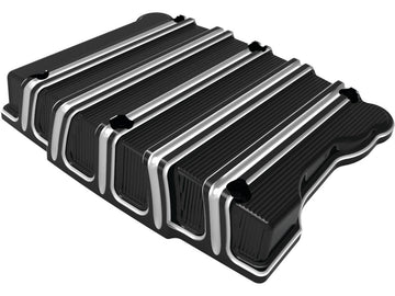 Harley Davidson Dyna [1999-2017] – 10-Gauge Rocker Box Abdeckung Schwarz Geschnitten