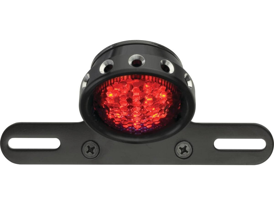 Harley Davidson – Retro durchbohrtes LED-Rücklicht mit Halterung Schwarz LED