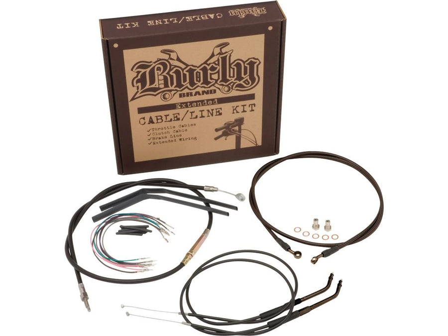 Harley Davidson Dyna [2006-2006] – 14" Apehanger Kabelsatz Schwarz Vinyl Nicht-ABS …
