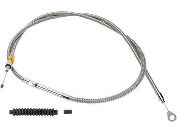 Harley Davidson Dyna [1991-2005]-Cabo de embreagem com revestimento de aço imperceptível +4 "de aço inoxidável