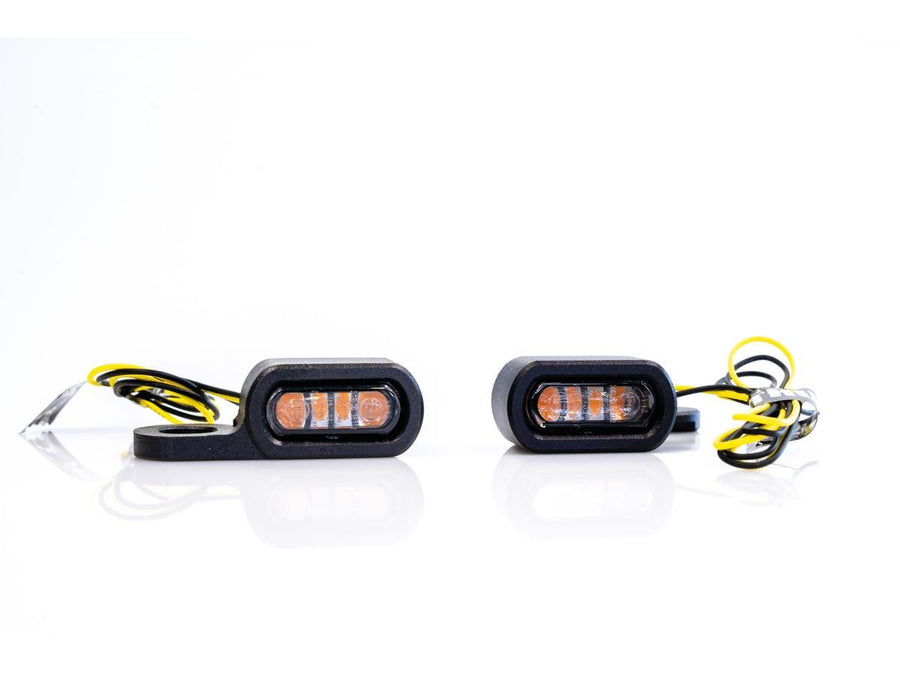 Harley Davidson Touring [2021-2024]-Stripes LED Turn Signal em preto com revestimento de pó