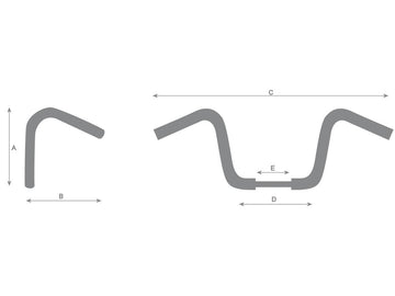 Harley Davidson Touring [2008-2013] -1 1/4 "Fedt gravemaskinens styr, der ikke er bemærket 3-huller - 0