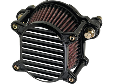 Harley Davidson Dyna [1999-2017] – Omega Gerippter Luftfilter Schwarz - 0