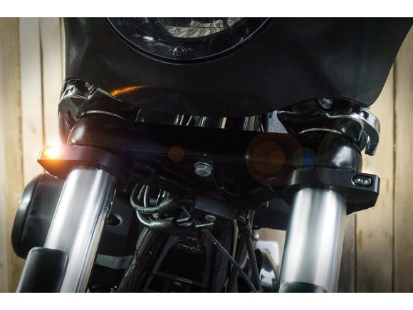 Harley Davidson MM Fork Tubes [1947-1949] -ZC-Line Micro Led Blinker Black