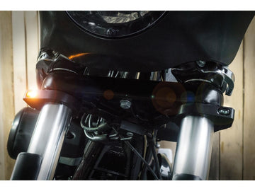 Harley Davidson MM Fork Tubes [1954-1956] -ZC-Line Micro Led Blinker Black - 0