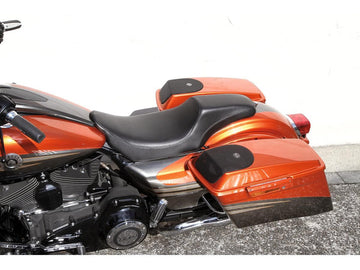 Harley Davidson Touring [2009-2025] -gunfighter glat sæde sort syntetisk læder - 0