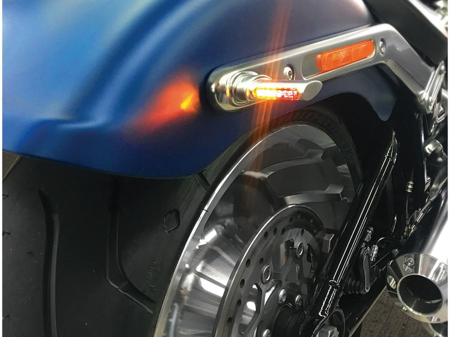 Harley Davidson Softail [1993-2024] – Winglet LED Blinker Chrom Satin Klar LED