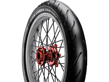 Harley Davidson-Cobra Chrom Dæk 120/70-21 68V TL Forstærket sort væg - 0