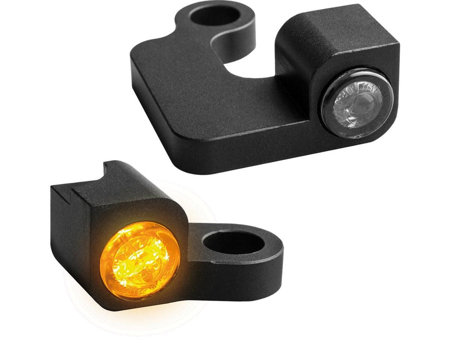 Harley Davidson Sportster [2004-2013] -Nano Series a conduit Blinker Black Anodisé