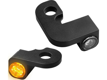 Harley Davidson Touring Note [1990-2008] -Nano Series a conduit Blinker Black Anodisé - 0