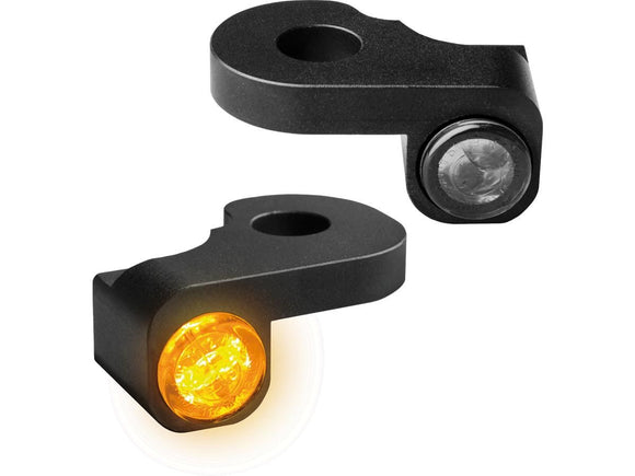Harley Davidson FXDLS [2016-2017] – NANO Serie LED Blinker Schwarz Eloxiert Rauchglas