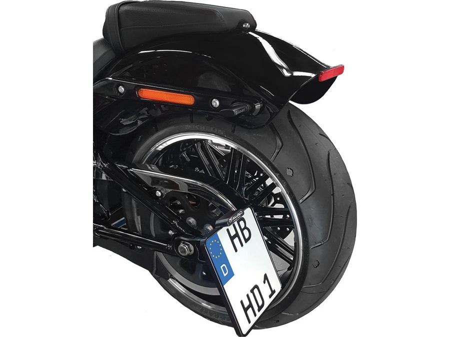 „Harley Davidson FXSBSE“ [2013–2014 m.] – į šoną montuojamas valstybinio numerio laikiklio rinkinys vokiečių kalba