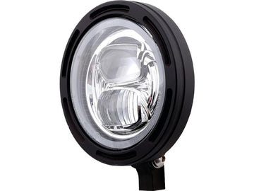 Harley Davidson-Frame-R2 Type 7 LED 5 3/4 "forlygter installeret sort LED nedenfor