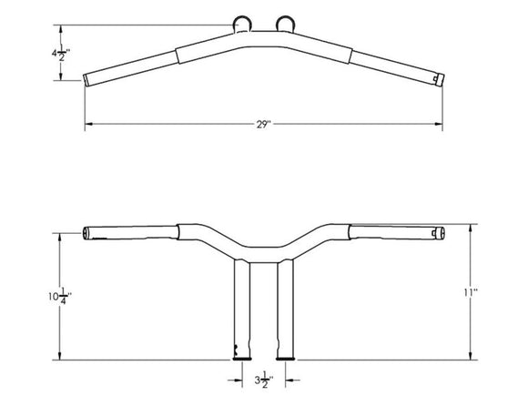 Harley Davidson Sportster [1982-2020] – 10" Dominator Raked Bar Lenker 4-Loch Schwarz