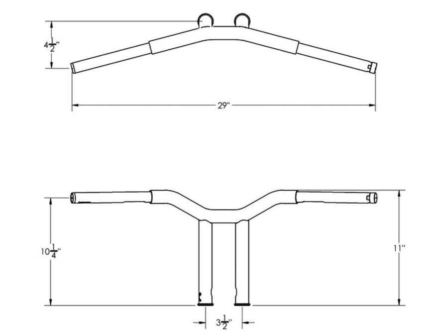 Harley Davidson Sportster [1982-2020] – 10" Dominator Raked Bar Lenker 4-Loch Schwarz
