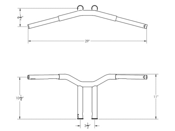 Harley Davidson Sportster [1982-2020] – 10" Dominator Raked Bar Lenker 4-Loch Schwarz