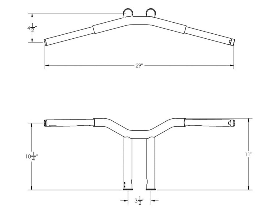 Harley Davidson Sportster [1982-2020] – 10" Dominator Raked Bar Lenker 4-Loch Schwarz