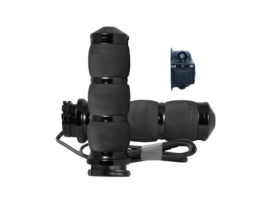 Harley Davidson Fl Shovel [1973-1984]-Air Cushion heated handles black 1 "