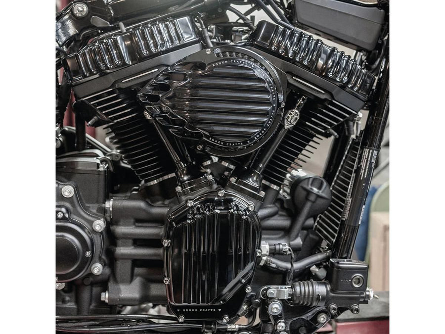 Harley Davidson Softail [2016-2017] -ribbed luchtfilter zwart geanodiseerd