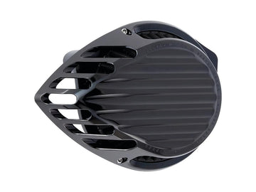 Harley Davidson Dyna [2000-2017] – Gerippter Luftfilter Schwarz Eloxiert