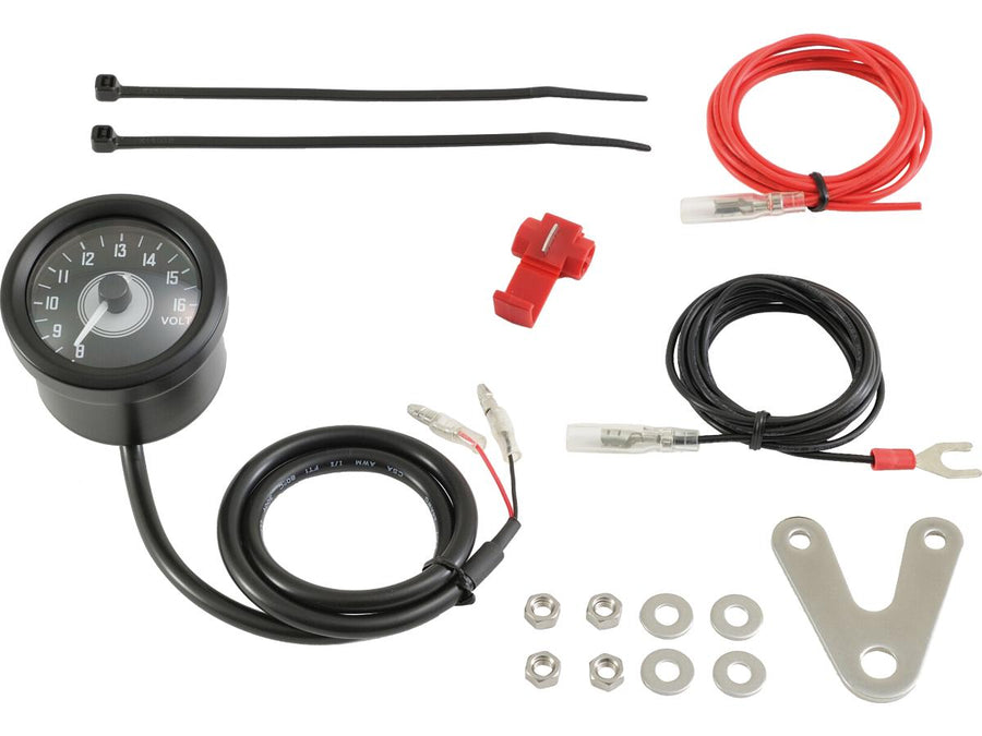 Harley Davidson - Velona 48 Voltmeter Modern Design (Type A) Zwart