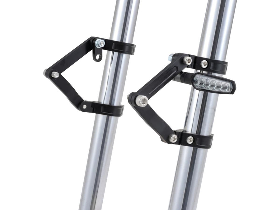 Harley Davidson - Suporte de farol CNC ajustável 49mm Black de montagem do garfo