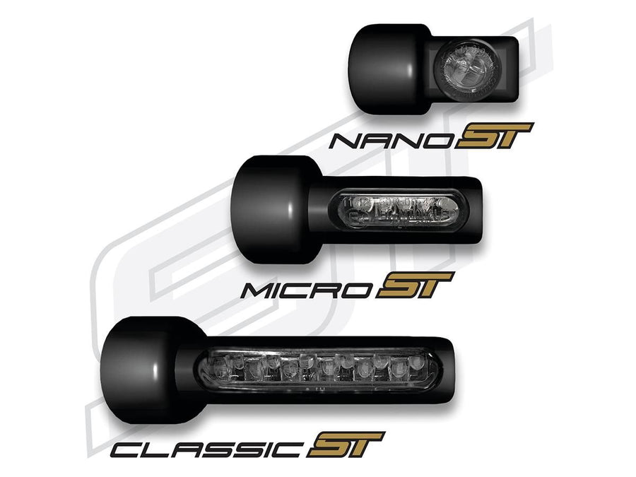 Harley Davidson FXLRST [2022-2025] -NANO ST-serie LED BLinker, geanodiseerd zwart