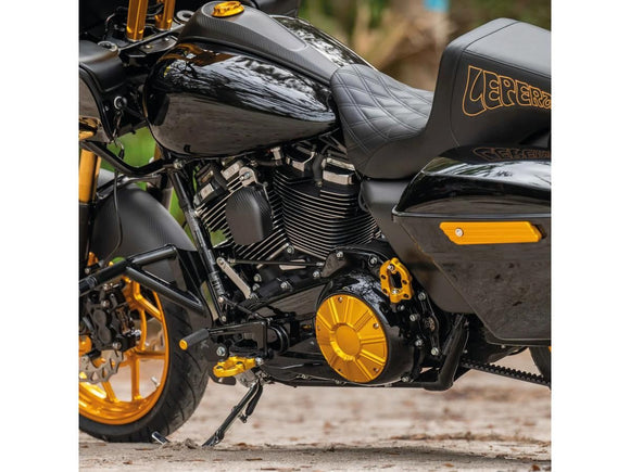 Harley Davidson Touring [2016-2024] -10-gauge Derby Cover Gold Anodized