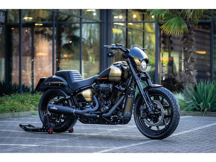Harley Davidson Softail [2018-2025] – Mini Trittbrett Fußrasten Set Schwarz Satin