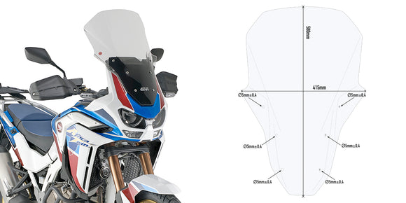 Honda CRF 1100 L Africa Twin Adv. Esportes [2024-25] - Pára-brisa transparente, 480