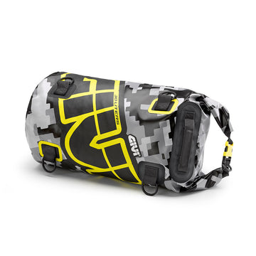 [GIVI] – Easy-T Waterproof – Bagagerulle 30 L – grå kamouflagedesign, neongul bokstäver