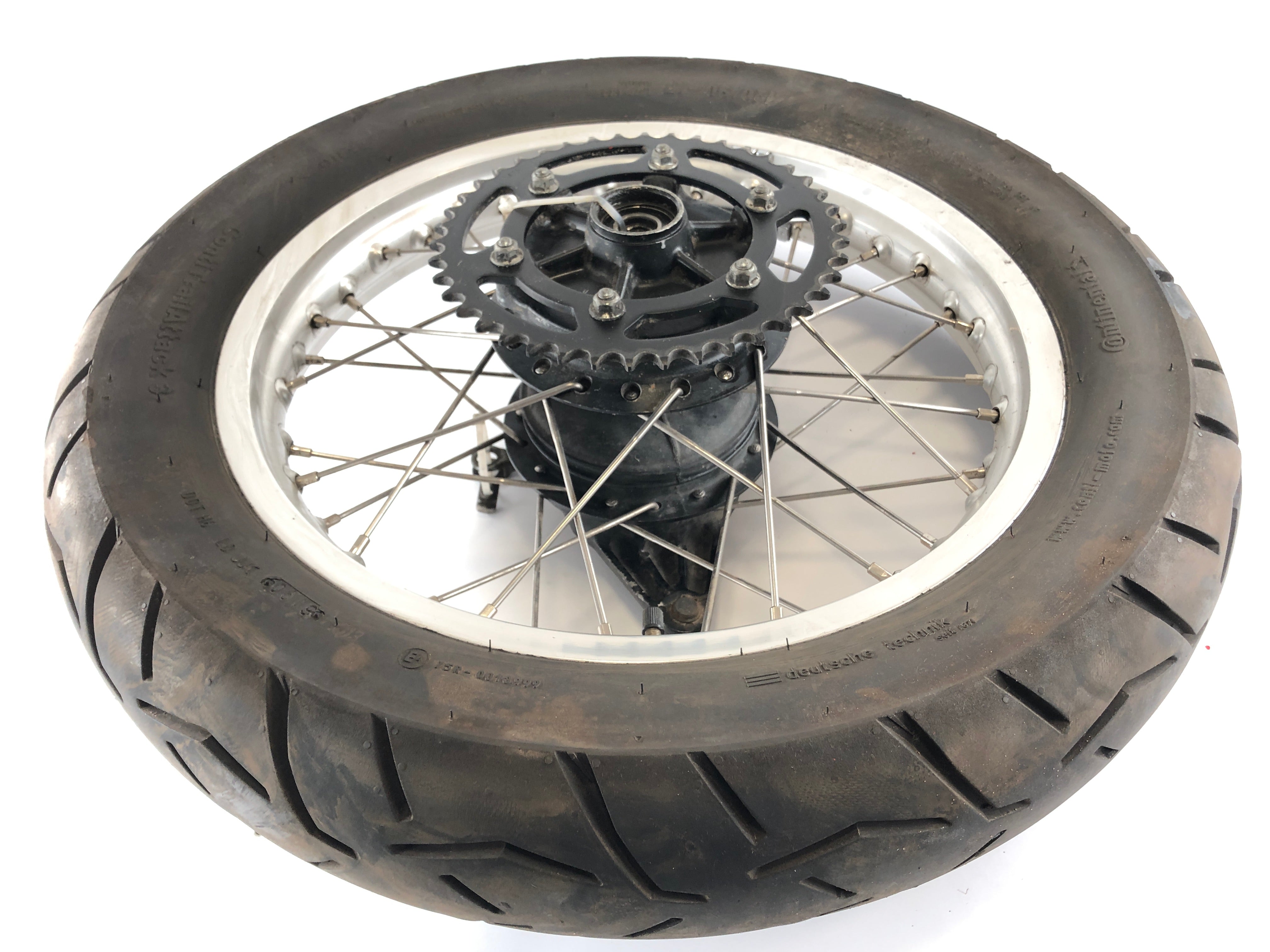 Kawasaki KLR 250 KL250D [1988] - Rear wheel rim with rear sprocket and brake drum