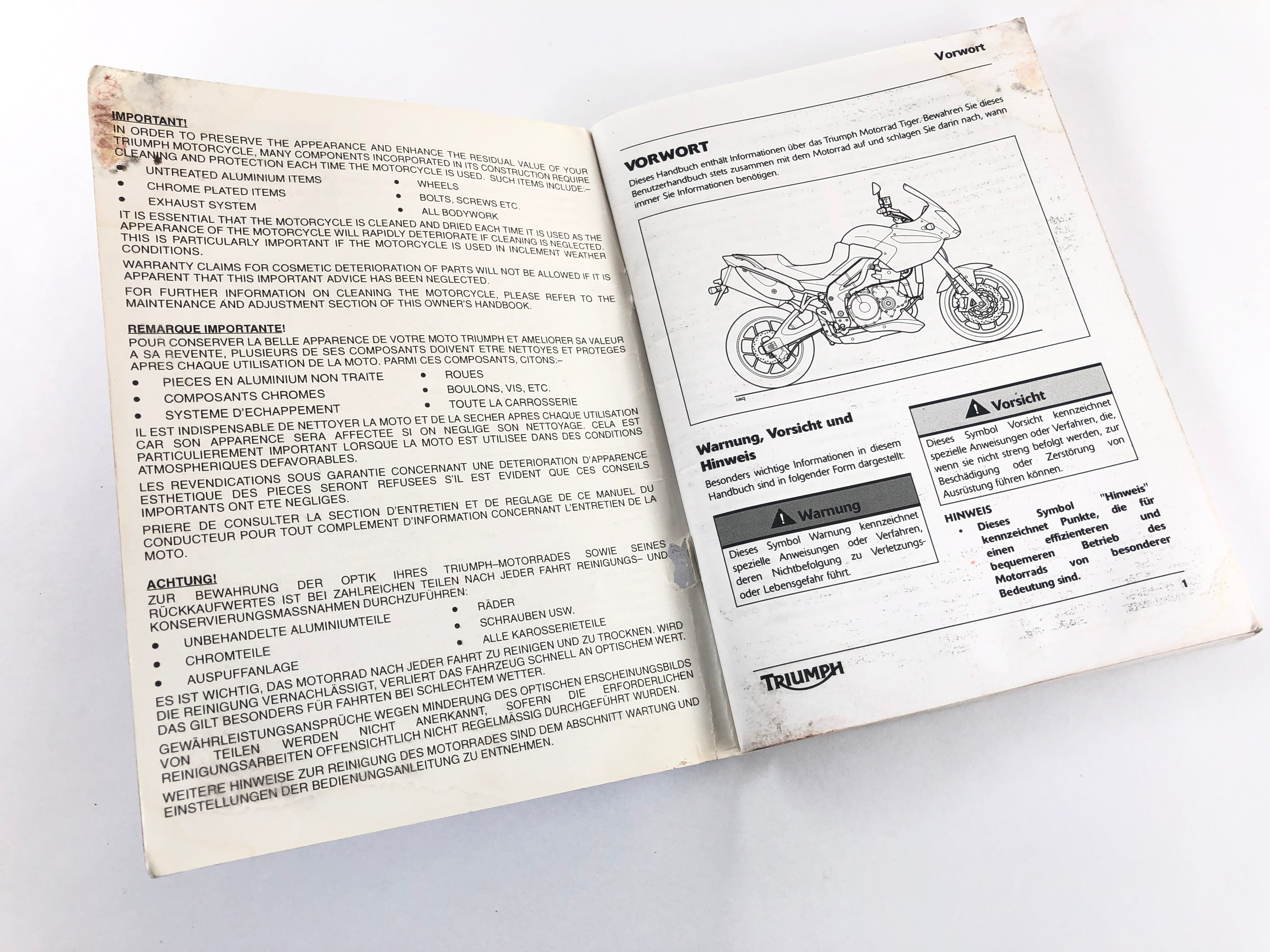 Triumph Tiger 1050 115ng [2016] - Operationele instructies