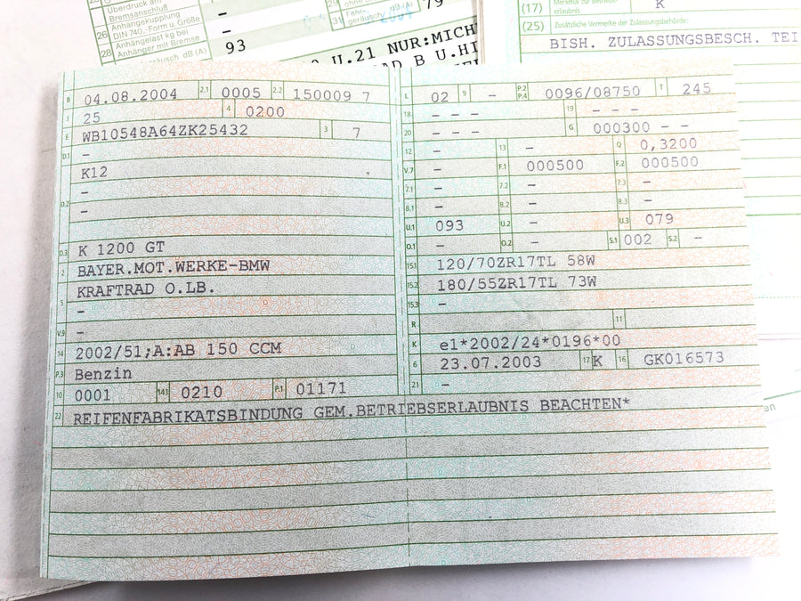 BMW K 1200 GT K12 [2004] - Frame con documenti